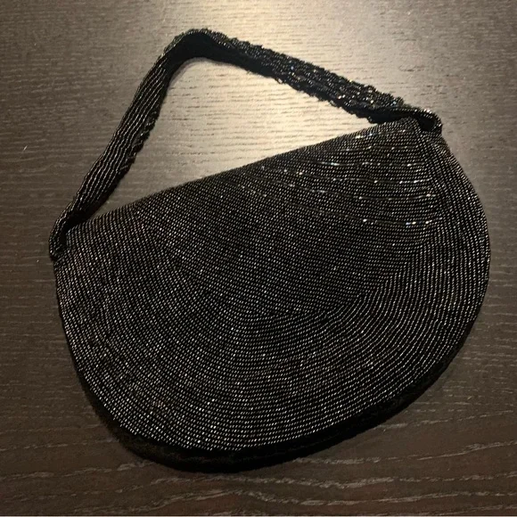 Vintage Black Beaded Clutch - Picture 2 of 4